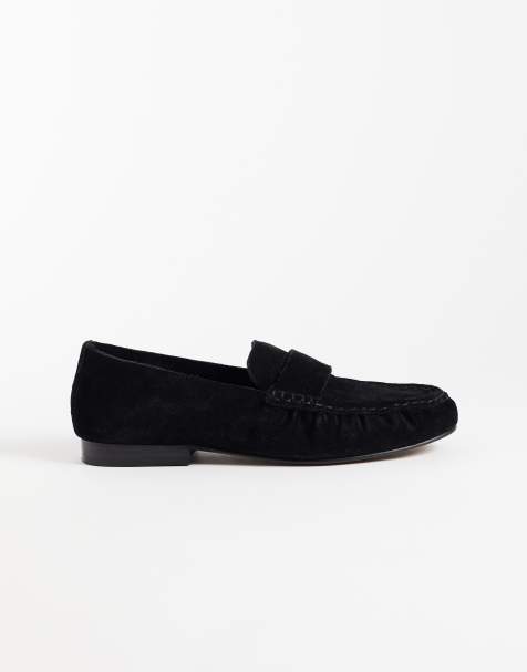 ASOS DESIGN Marlowe mocasines suaves de ante auténtico en negro - view 1