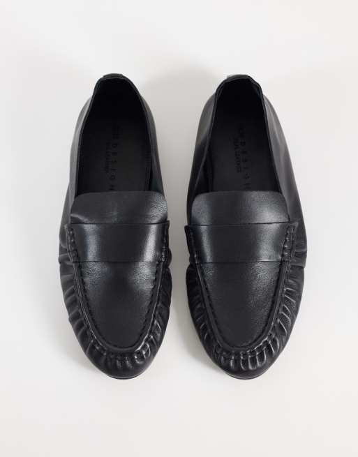 ASOS DESIGN - Marlowe - Mocassini morbidi in pelle nera con arricciature, 2 di 4