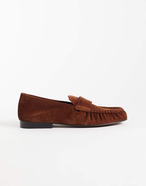 ASOS DESIGN Marlowe mocassins en daim véritable souples couleur rouille - view 1