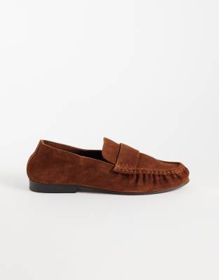 Asos Design Marlowe Softie Ruched Loafers In Multi