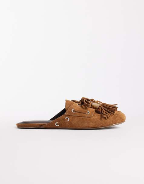 ASOS DESIGN Marnie suede boat shoe mules in tan  - view 1