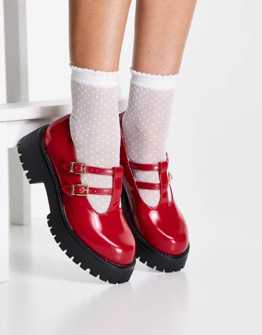 Red mary outlet jane platform shoes