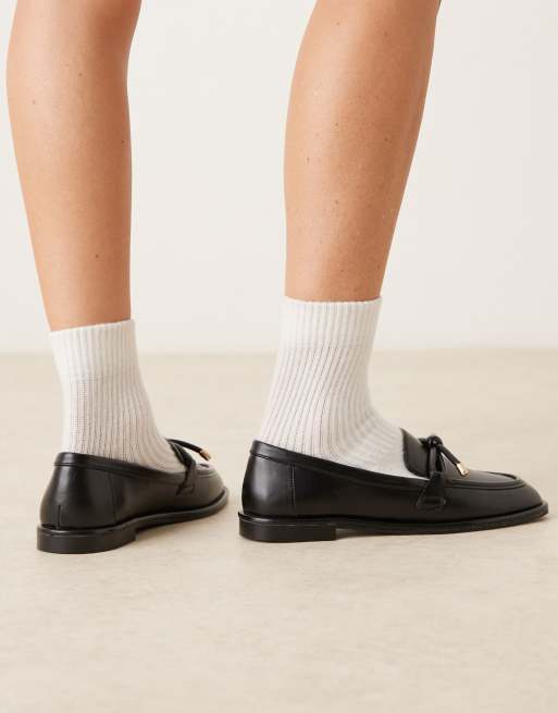 ASOS DESIGN - Marquise - Loafers met strikdetail in zwart, 3 van 4