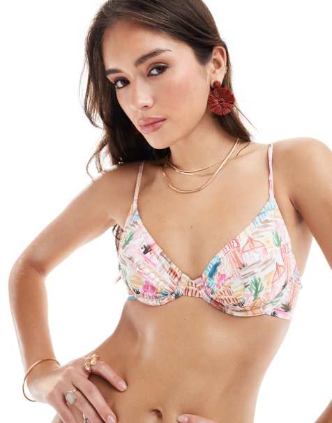 ASOS DESIGN – Marrakech – Kolorowa góra od bikini z fiszbinami - view 1