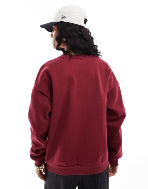 ASOS DESIGN Marseille Yacht Club graphic sweatshirt in burgundy, 4 of 4