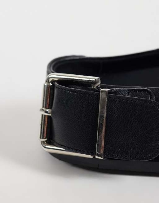 ASOS DESIGN Marshall leather flat mules in black, 3 of 4