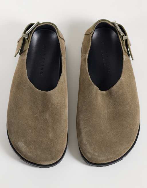 ASOS DESIGN Marshall płaskie mule z zamszu w kolorze taupe, 2 z 4