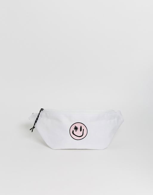 ASOS DESIGN - Marsupio con tracolla bianco con Smile