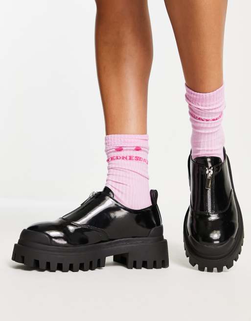 ASOS DESIGN Mermaid chunky fisherman shoes in black