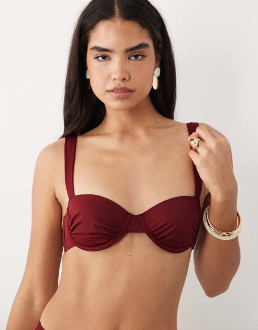 ASOS DESIGN – Martina – Vinröd bikini, 2 av 6