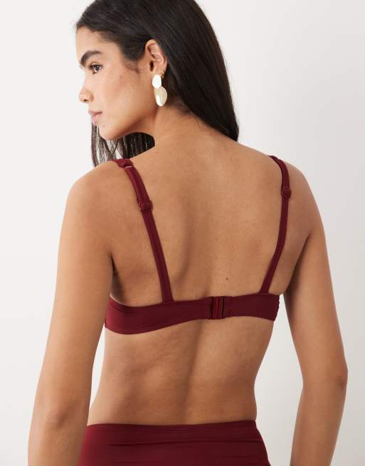 ASOS DESIGN – Martina – Vinröd bikiniöverdel i balconette-modell med bygel, 4 av 4