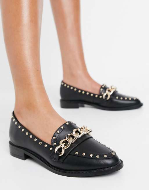 ASOS DESIGN – Marty – Czarne mokasyny na grubej podeszwie