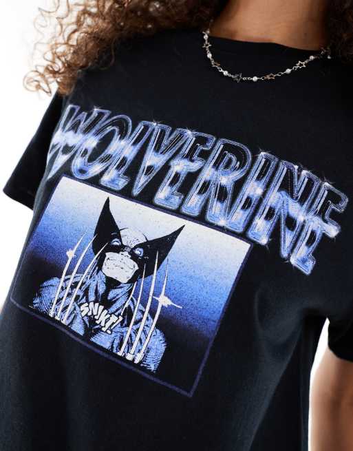 ASOS DESIGN – Marvel – Czarny T-shirt oversize unisex z grafiką Wolverine, 4 z 4