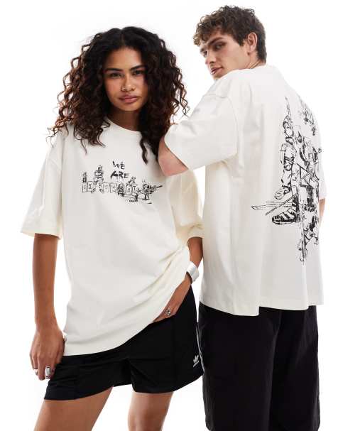 ASOS DESIGN - Marvel - Oversized unisex-t-shirt i beige med "Deadpool"-print - view 1