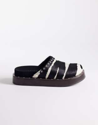 Asos Design Marvel Premium Studded Footbed Mules In Multi