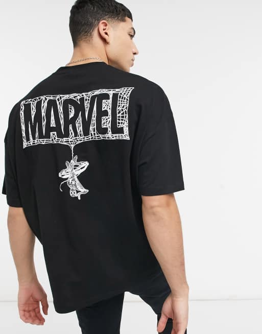 ASOS DESIGN Marvel Spider Man oversized t-shirt with back print in white