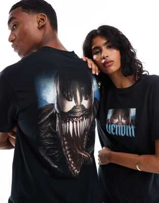 ASOS DESIGN - Marvel - Unisex - Oversize-T-Shirt in Schwarz mit „Venom"-Grafikprints