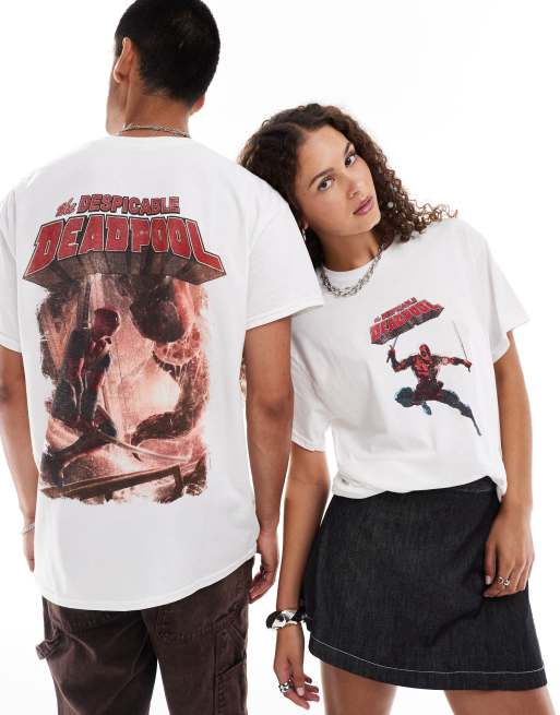 Nike Sportwear Kids T Shirt WillardmarineShops WillardmarineShops DESIGN Marvel unisex t shirt with Deadpool graphic prints in white