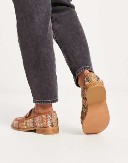 ASOS DESIGN – Marvellous – Flerfärgade, virkade, platta loafers med bred passform, 2 av 4