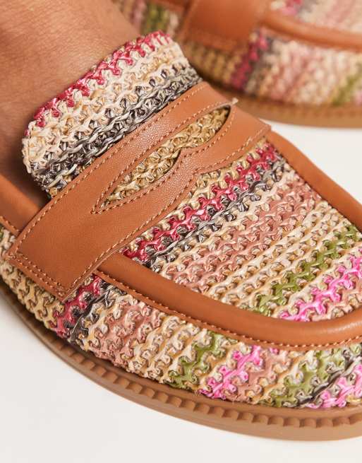 ASOS DESIGN - Marvellous - Mocassins larges plats en maille au crochet - Multicolore, 3 de 4