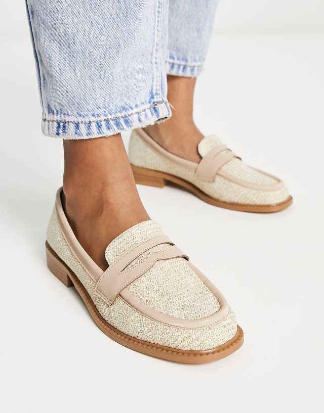 ASOS DESIGN Marvelous flat loafers in natural fabrication