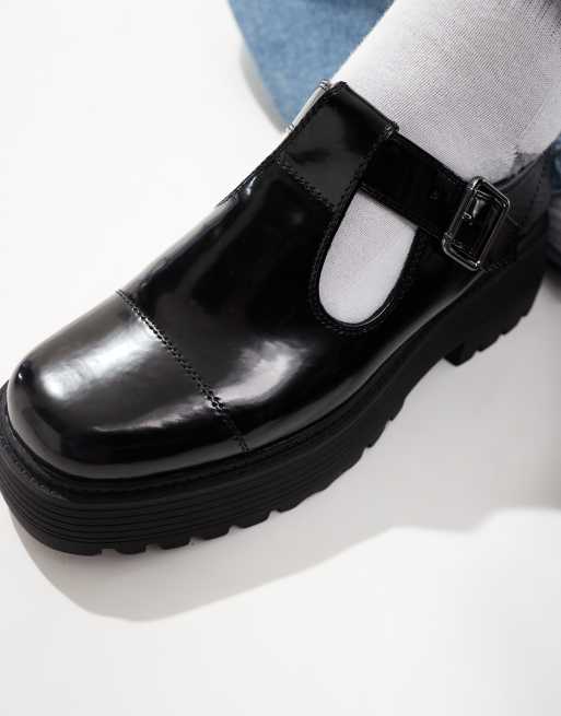 ASOS DESIGN Mary Jane Schuhe in Schwarz mit dicker Sohle
