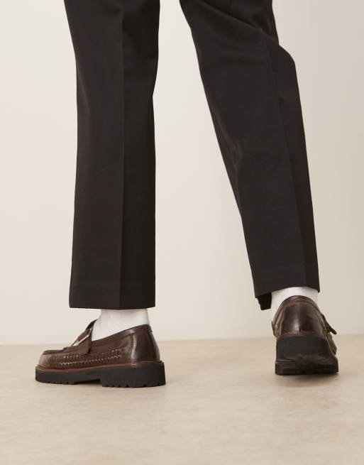 ASOS DESIGN mary jane shoes in brown leather