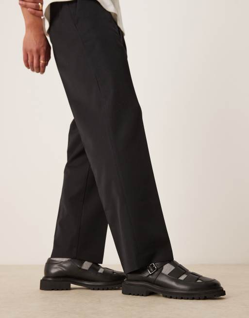 ASOS DESIGN - Babies en cuir avec semelle crantée - Noir
