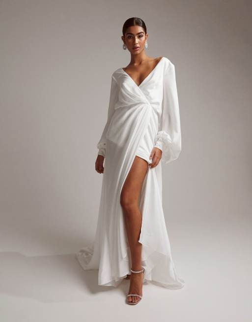 Asos satin 2025 wedding dress