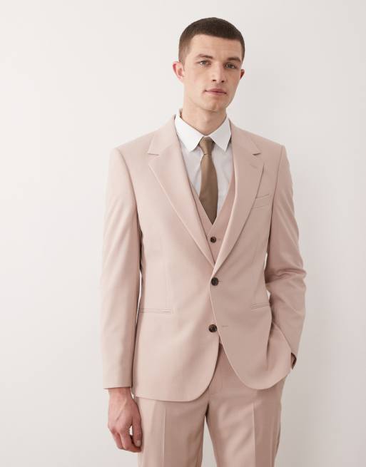 ASOS DESIGN – Obcisły garnitur w zgaszonym różowym kolorze, 3 z 3