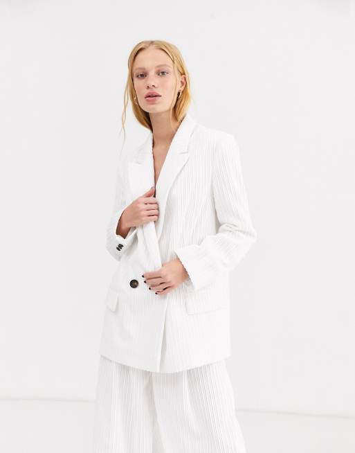 ASOS DESIGN – Kremowy garnitur ze sztruksu, 2 z 3