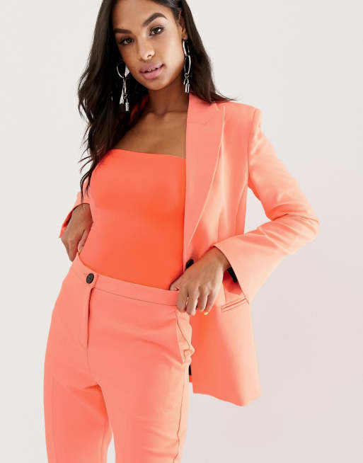 ASOS DESIGN marynarka od garnituru w kolorze neonowego różu