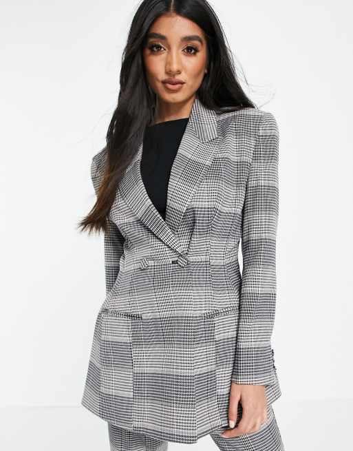 ASOS DESIGN – Marynarka premium z profilowanymi biodrami w kratę