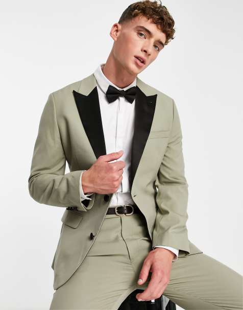 ASOS DESIGN – Marynarka smokingowa o dopasowanym kroju w kolorze khaki - view 1
