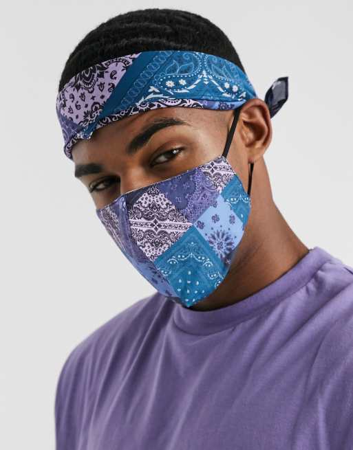 ASOS DESIGN – Maseczka i bandana we wzór paisley