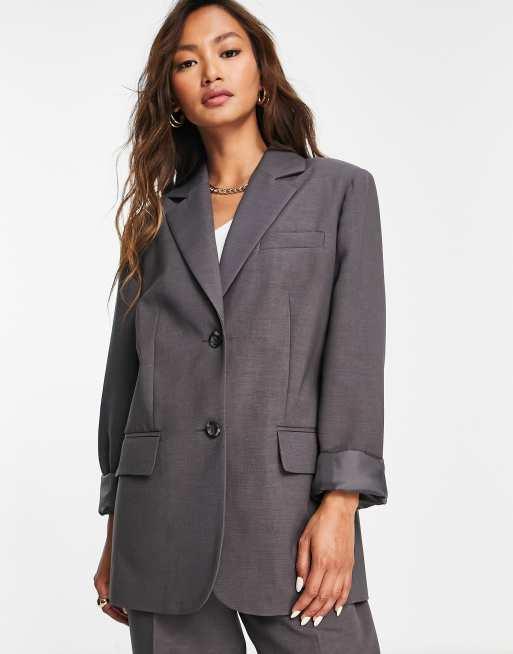 ASOS DESIGN - Maskulin habitblazer i koksgrå, 4 af 4