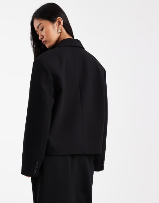ASOS DESIGN – Maskuliner Blazer in Schwarz mit extremer Oversize-Passform, Kombiteil, 4 von 4