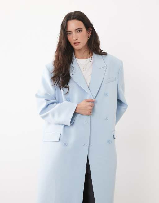 ASOS DESIGN – Maskuliner Oversize-Maxiblazer in Blau, 2 von 4