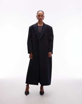 ASOS DESIGN - Maskuliner Oversize-Maxiblazer in Marineblau