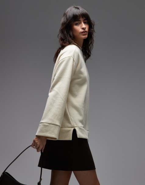 ASOS DESIGN – Maślana bardzo miękka bluza z rozcięciami u dołu - view 1