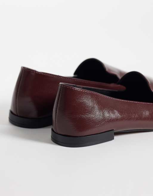 ASOS DESIGN Mason slipper style shoes in burgundy, 4 of 4