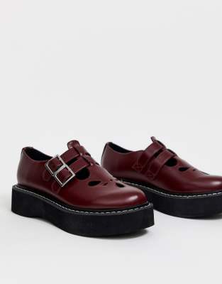 burgundy mary janes