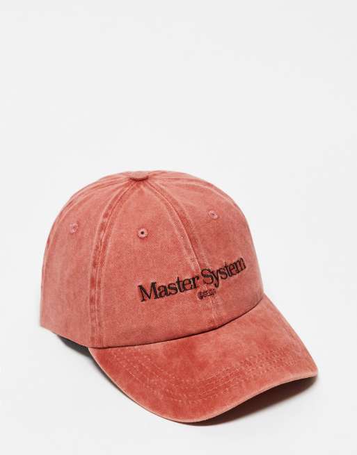 ASOS DESIGN – Master System – Miękka czapka z daszkiem w kolorze pomarańczowym z efektem sprania