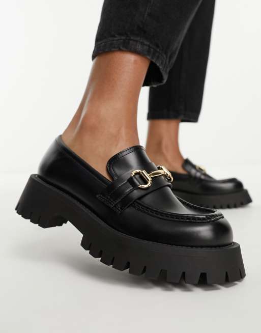 Asos black loafers womens on sale