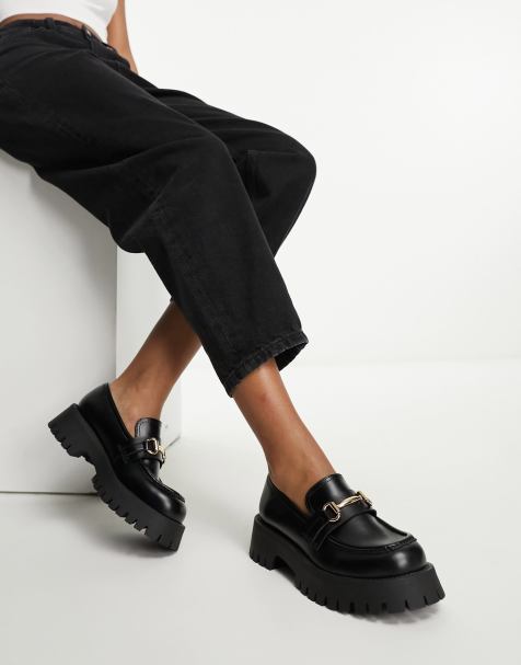 ASOS DESIGN – Masterpiece – Svarta grova loafers med bred passform - view 1