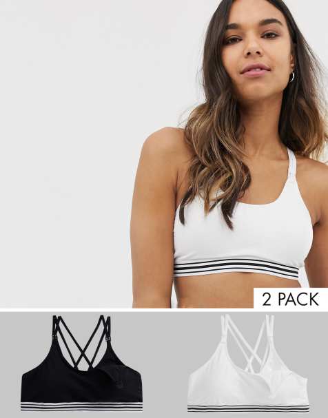 ASOS DESIGN Maternity 2 pack nursing supersoft jersey bra with removable pad
