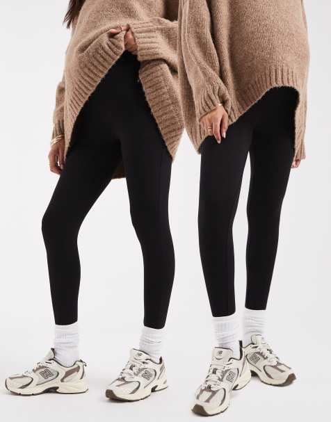 ASOS DESIGN Maternity 2 pack of leggings in black - view 1