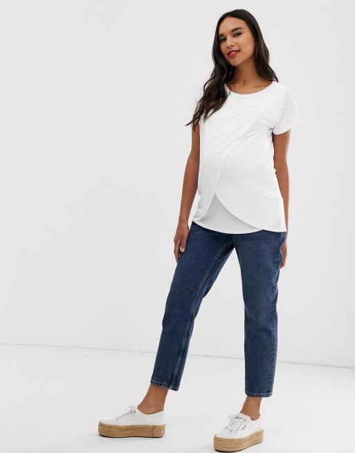 Asos Design Maternity 2er Pack Still T Shirts In Schwarz Und Weiss Asos