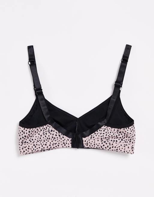 ASOS DESIGN Maternity - Amy - Lot de 2 soutien-gorges d'allaitement en coton à imprimé taches, 2 de 4