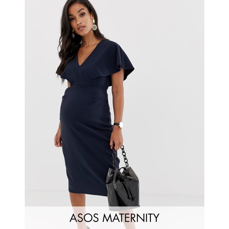 Asos design angel sleeve midi hot sale pencil dress